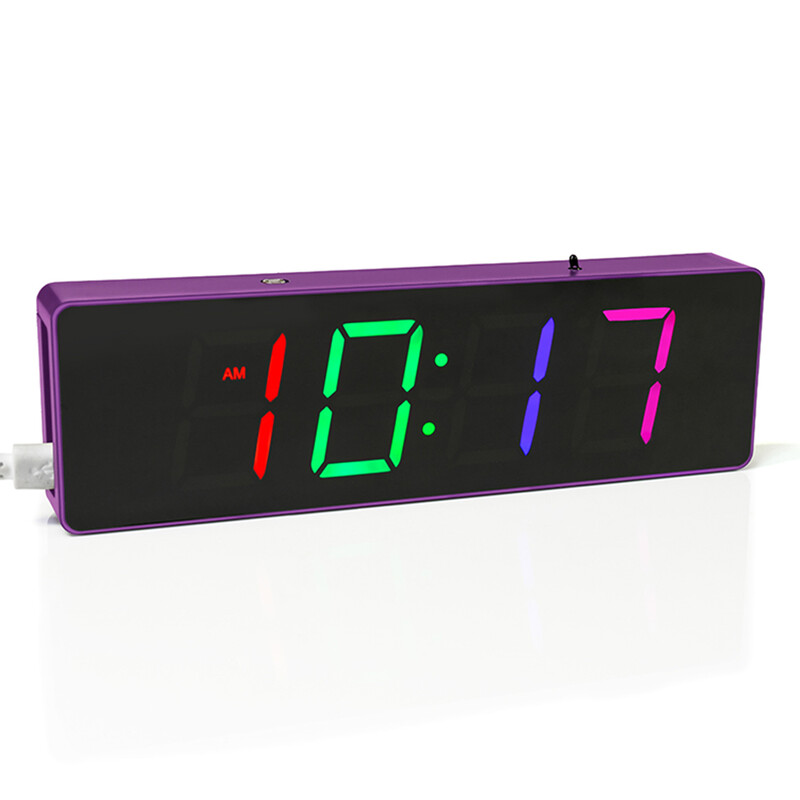 Настолен часовник RGB Ослепителен цветен цифров дисплей Направи си сам Седалка Настолен часовник Дата Температура Прост вятър Направи си сам Комплект Упражнение за заваряване