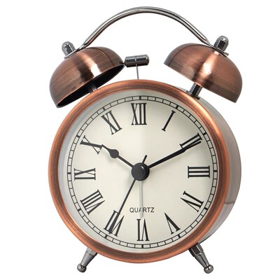 1 buc ceas cu deşteptător din metal retro nordic, ceas de masă cu decorare creativă ceas de birou minimalist dormitor student ceas luminos