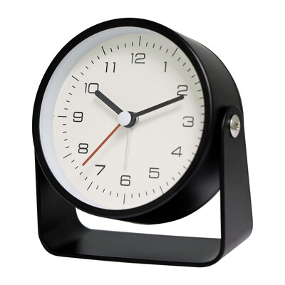 1 buc. Ceas cu alarmă mic, creativ, din metal, ceas de birou silențios specific pentru studenți, ceas cu cuarț minimalist, pentru birou, birou, camere