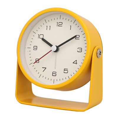 1 buc. Ceas cu alarmă mic, creativ, din metal, ceas de birou silențios specific pentru studenți, ceas cu cuarț minimalist, pentru birou, birou, camere