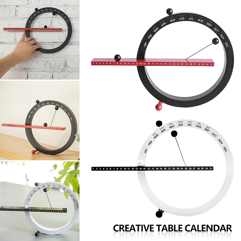 1PC Ceas de perete magnetic Calendar de perete perpetuu Calendar perpetuu din lemn pentru decorarea interioară în stil european living dormitor