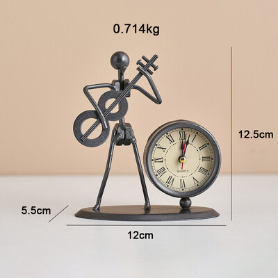 Ceas digital retro roman, acasa, birou, decorațiuni, masă de birou, figurine creative de om de fier, ornamente, decor de birou din metal pentru cameră