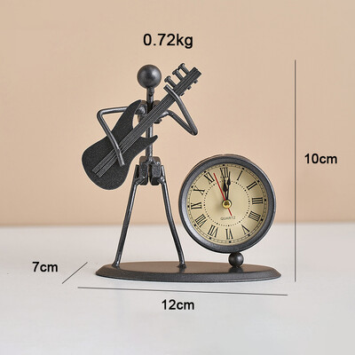 Ceas digital retro roman, acasa, birou, decorațiuni, masă de birou, figurine creative de om de fier, ornamente, decor de birou din metal pentru cameră