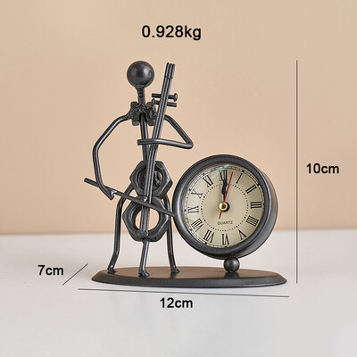 Ceas digital retro roman, acasa, birou, decorațiuni, masă de birou, figurine creative de om de fier, ornamente, decor de birou din metal pentru cameră