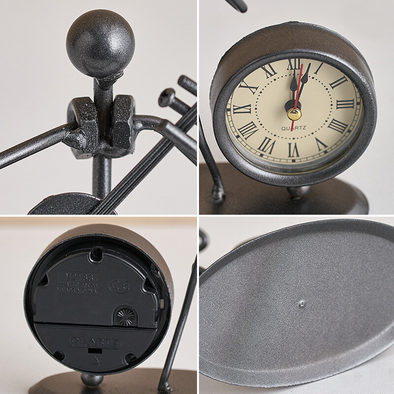 Ceas digital retro roman, acasa, birou, decorațiuni, masă de birou, figurine creative de om de fier, ornamente, decor de birou din metal pentru cameră