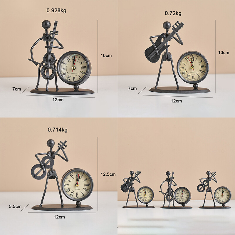Ceas digital retro roman, acasa, birou, decorațiuni, masă de birou, figurine creative de om de fier, ornamente, decor de birou din metal pentru cameră