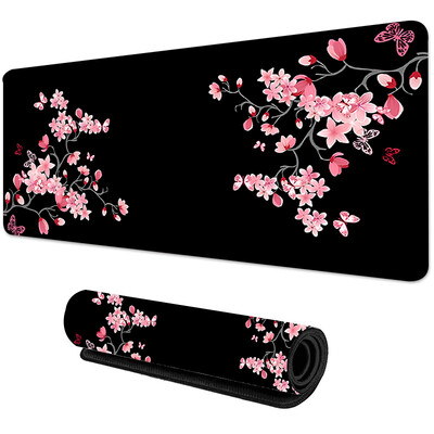 Sakura Scenery Mouse Pad Mare, anti-alunecare, cauciuc, Gaming Mousepad Pad durabil pentru birou Marginea cu cusături groase, potrivită pentru birou și jocuri