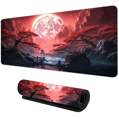 Sakura Scenery Mouse Pad Mare, anti-alunecare, cauciuc, Gaming Mousepad Pad durabil pentru birou Marginea cu cusături groase, potrivită pentru birou și jocuri