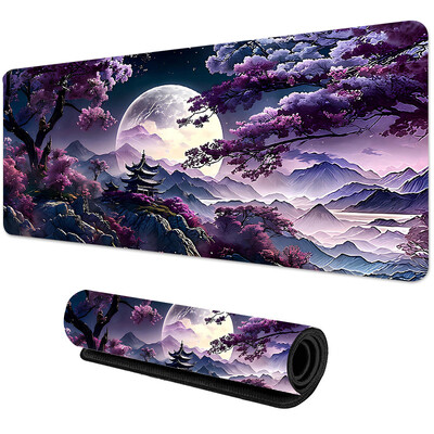 Sakura Scenery Mouse Pad Mare, anti-alunecare, cauciuc, Gaming Mousepad Pad durabil pentru birou Marginea cu cusături groase, potrivită pentru birou și jocuri