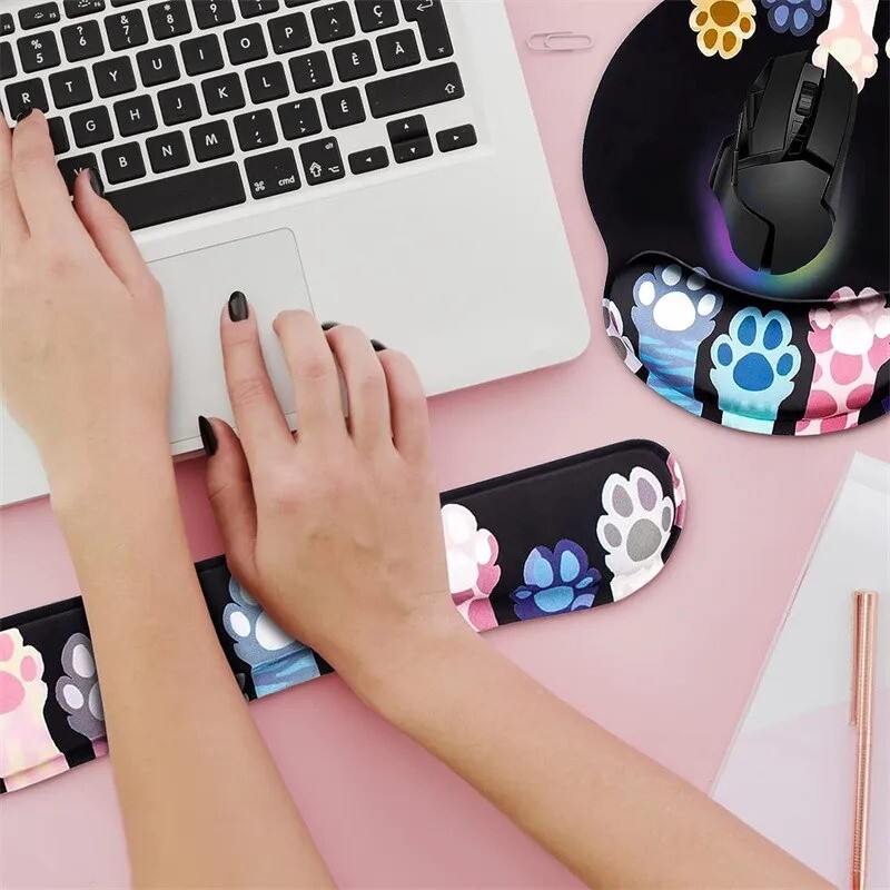 Mouse Pad anti-alunecare Suport pentru încheietura mâinii Protecție Model pisică Spumă cu memorie Recuperabilă Periferice pentru computer Rechizite de birou