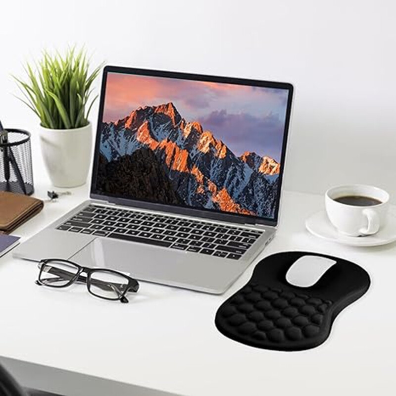 Tampă de mouse ergonomică pentru sprijinul pentru încheietura mâinii Suport confortabil pentru încheietura mâinii Covoraș pentru șoareci anti-alunecare Mousepad din bumbac cu memorie pentru computer, laptop, computer