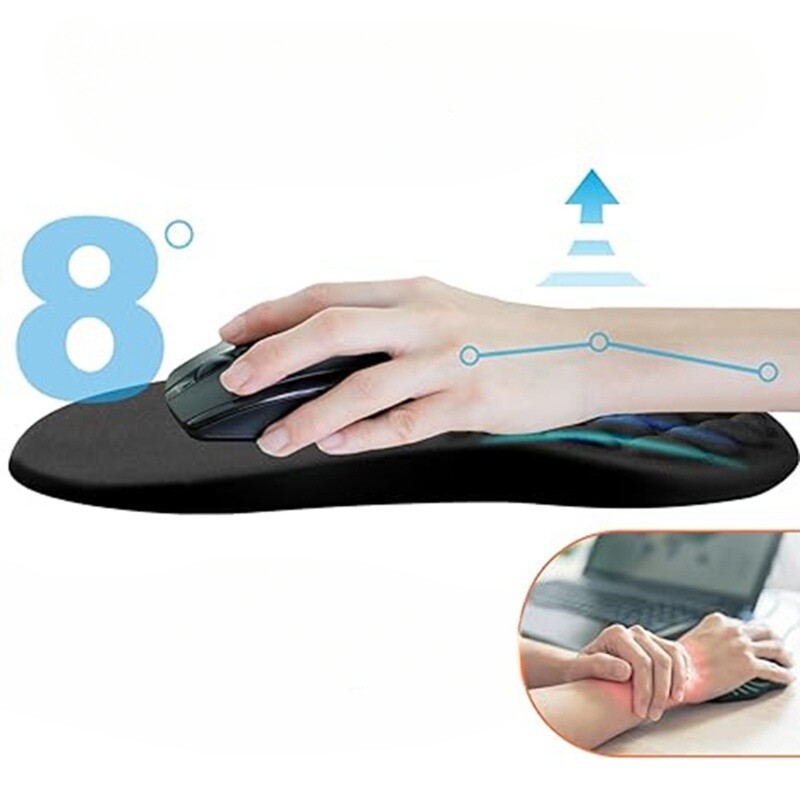 Tampă de mouse ergonomică pentru sprijinul pentru încheietura mâinii Suport confortabil pentru încheietura mâinii Covoraș pentru șoareci anti-alunecare Mousepad din bumbac cu memorie pentru computer, laptop, computer