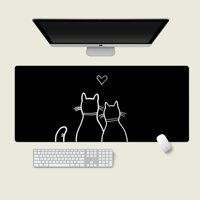 Tampă de mouse drăguță pisică neagră Fată Nou mare computer, birou, covorașe de masă XXL cauciuc anti-alunecare tastatură pentru computer mousepad tampoane lungi de birou