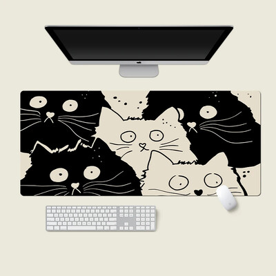 Tampă de mouse drăguță pisică neagră Fată Nou mare computer, birou, covorașe de masă XXL cauciuc anti-alunecare tastatură pentru computer mousepad tampoane lungi de birou