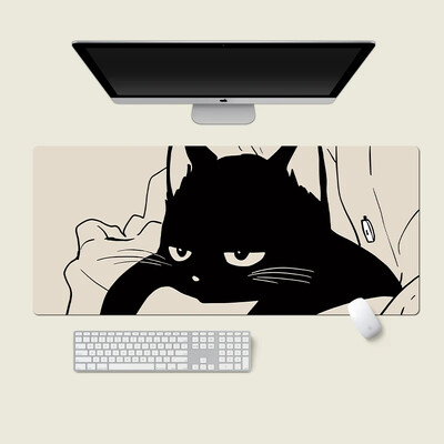 Tampă de mouse drăguță pisică neagră Fată Nou mare computer, birou, covorașe de masă XXL cauciuc anti-alunecare tastatură pentru computer mousepad tampoane lungi de birou