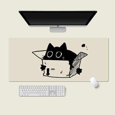 Tampă de mouse drăguță pisică neagră Fată Nou mare computer, birou, covorașe de masă XXL cauciuc anti-alunecare tastatură pentru computer mousepad tampoane lungi de birou