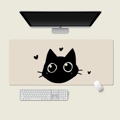 Tampă de mouse drăguță pisică neagră Fată Nou mare computer, birou, covorașe de masă XXL cauciuc anti-alunecare tastatură pentru computer mousepad tampoane lungi de birou