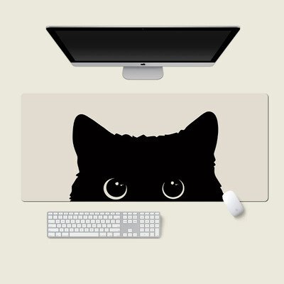 Tampă de mouse drăguță pisică neagră Fată Nou mare computer, birou, covorașe de masă XXL cauciuc anti-alunecare tastatură pentru computer mousepad tampoane lungi de birou