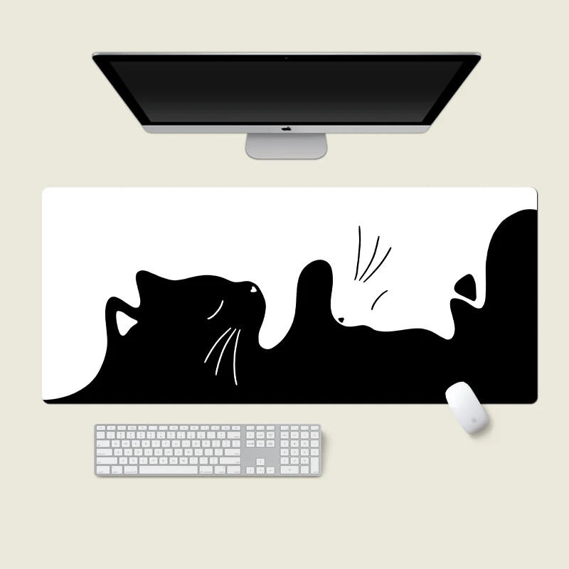 Tampă de mouse drăguță pisică neagră Fată Nou mare computer, birou, covorașe de masă XXL cauciuc anti-alunecare tastatură pentru computer mousepad tampoane lungi de birou