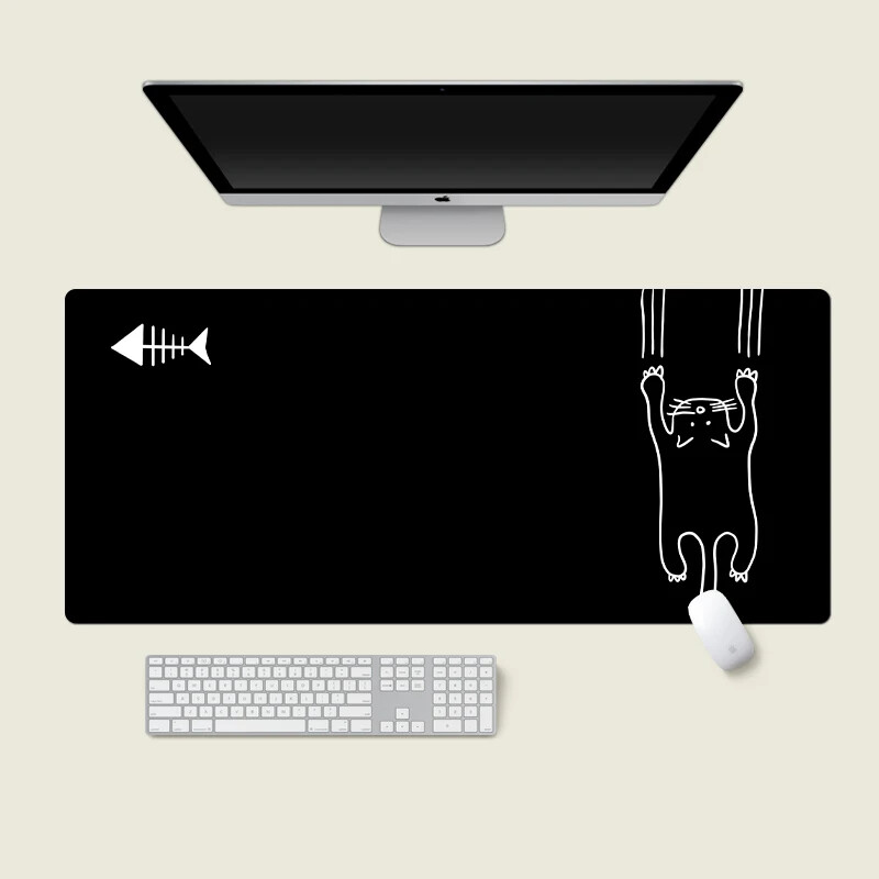 Tampă de mouse drăguță pisică neagră Fată Nou mare computer, birou, covorașe de masă XXL cauciuc anti-alunecare tastatură pentru computer mousepad tampoane lungi de birou