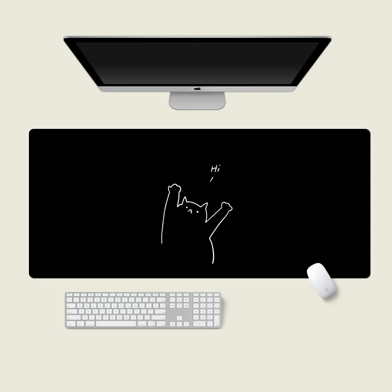 Tampă de mouse drăguță pisică neagră Fată Nou mare computer, birou, covorașe de masă XXL cauciuc anti-alunecare tastatură pentru computer mousepad tampoane lungi de birou