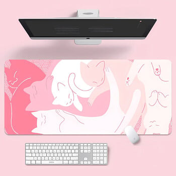 Large Mouse Pad XXL Cute Blue Cat Desk Mat 900x400 Kawaii Computer Desk Αξεσουάρ Mouse Mat Big Mousepad Gamer Rubber Pads