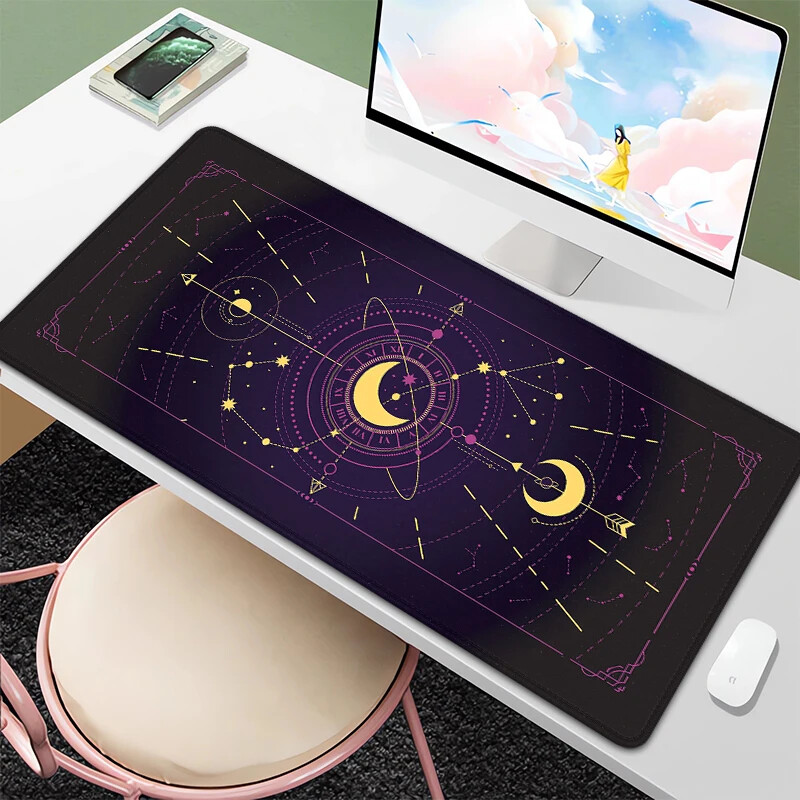 Mouse Pad Mystery Constellations Covoraș de birou Tampoane pentru computer Carte de tarot Kawaii Mousepad Accesorii pentru jucători Covoraș drăguț pentru mouse Pad de cauciuc