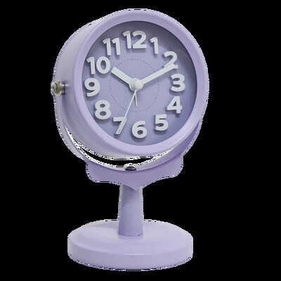 Ceas deșteptător mic rotativ de birou creativ de birou, ceas rotativ în stil Searchlight, design stereoscopic, numere clare