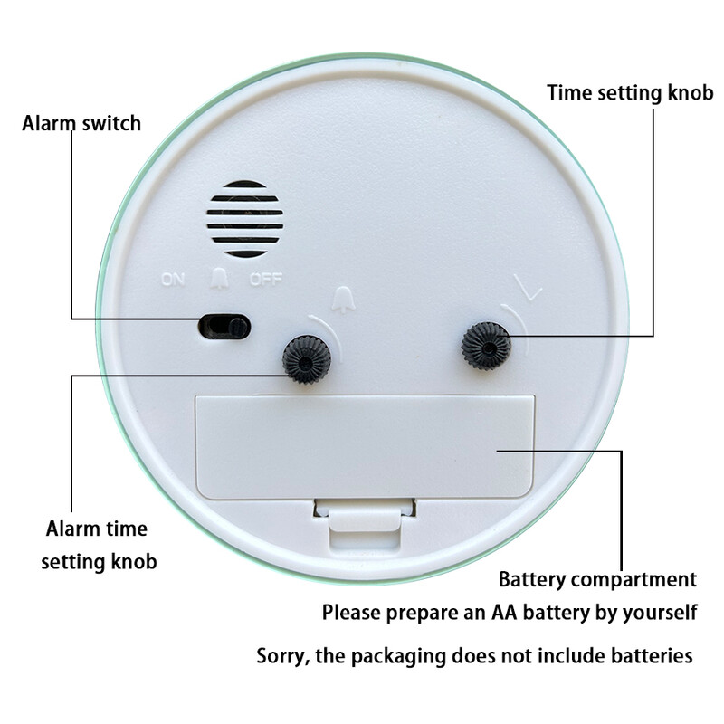 Ceas deșteptător mic rotativ de birou creativ de birou, ceas rotativ în stil Searchlight, design stereoscopic, numere clare
