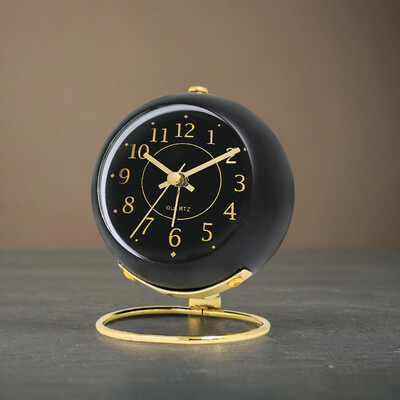 1 bucată ceas cu alarmă metalic creativ american de 3,5 inchi de culoare macaron; Carcasa mata din fier cu proces de vopsea la copt,