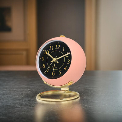 1 bucată ceas cu alarmă metalic creativ american de 3,5 inchi de culoare macaron; Carcasa mata din fier cu proces de vopsea la copt,