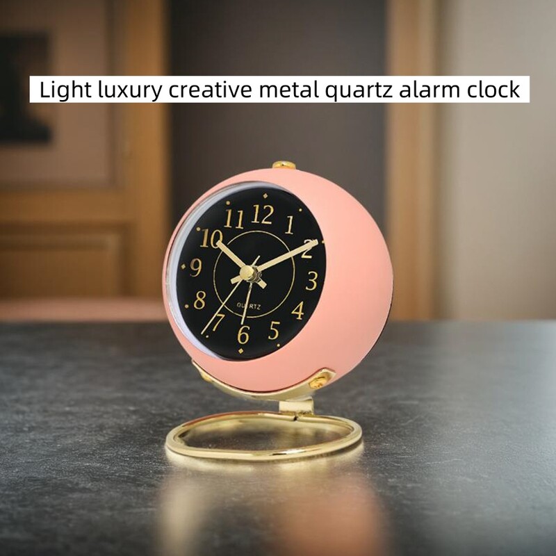 1 bucată ceas cu alarmă metalic creativ american de 3,5 inchi de culoare macaron; Carcasa mata din fier cu proces de vopsea la copt,