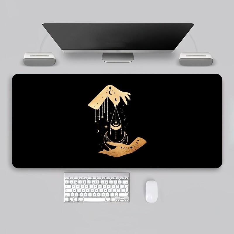 Artă C-Celestial H-Hands Imprimare Soare Luna Mouse Pad Joc Birou Tastatură mare PC Cauciuc Computer mare Laptop Masă Birou