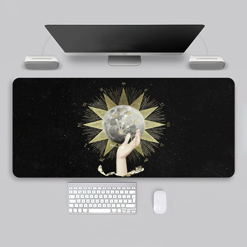 Artă C-Celestial H-Hands Imprimare Soare Luna Mouse Pad Joc Birou Tastatură mare PC Cauciuc Computer mare Laptop Masă Birou