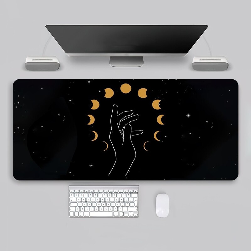 Artă C-Celestial H-Hands Imprimare Soare Luna Mouse Pad Joc Birou Tastatură mare PC Cauciuc Computer mare Laptop Masă Birou