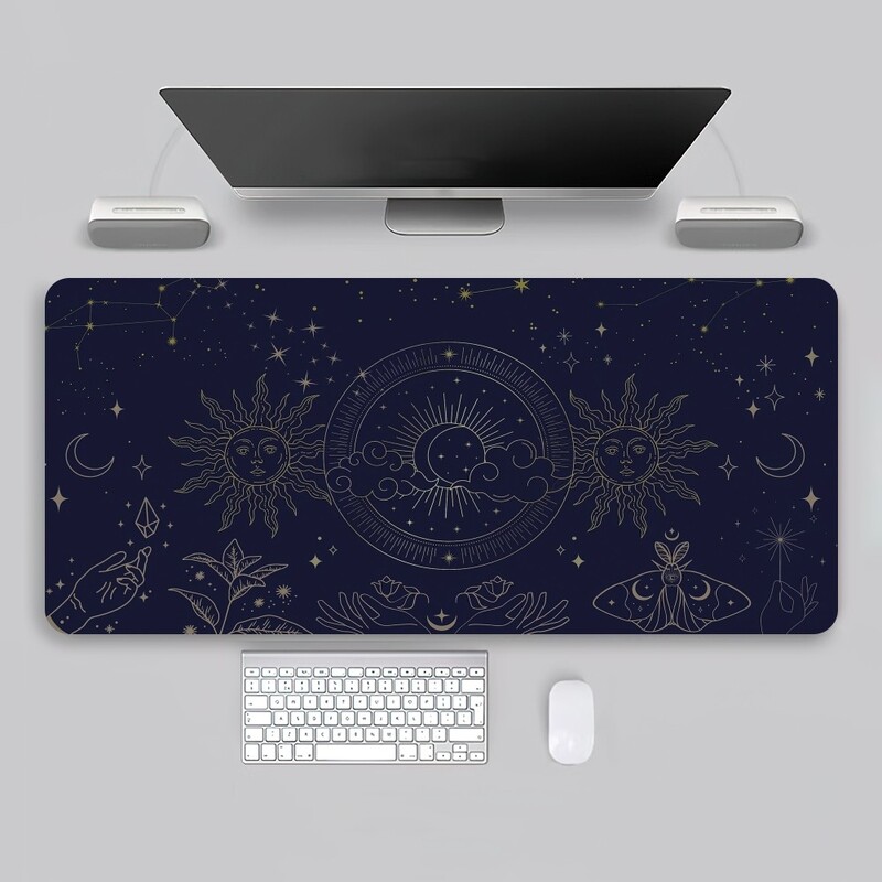 Artă C-Celestial H-Hands Imprimare Soare Luna Mouse Pad Joc Birou Tastatură mare PC Cauciuc Computer mare Laptop Masă Birou
