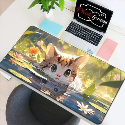 Anime Xxl Mouse Pad Accesorii pentru jocuri Tastatură cu pisici de desene animate Mousepad Covoraș de birou pentru jucători Drăguț Computer Birouri Dulap pentru PC Soareci Kawaii
