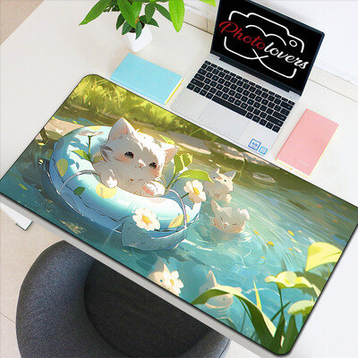 Anime Xxl Mouse Pad Accesorii pentru jocuri Tastatură cu pisici de desene animate Mousepad Covoraș de birou pentru jucători Drăguț Computer Birouri Dulap pentru PC Soareci Kawaii