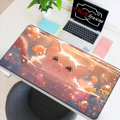 Anime Xxl Mouse Pad Accesorii pentru jocuri Tastatură cu pisici de desene animate Mousepad Covoraș de birou pentru jucători Drăguț Computer Birouri Dulap pentru PC Soareci Kawaii
