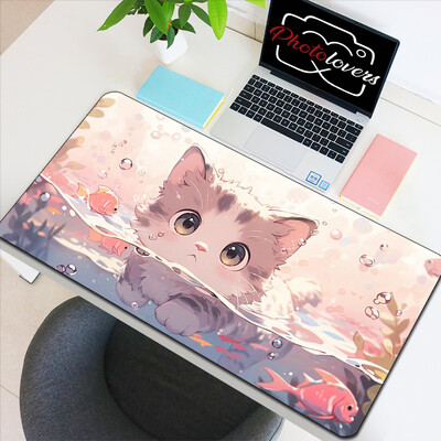 Anime Xxl Mouse Pad Accesorii pentru jocuri Tastatură cu pisici de desene animate Mousepad Covoraș de birou pentru jucători Drăguț Computer Birouri Dulap pentru PC Soareci Kawaii