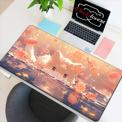 Anime Xxl Mouse Pad Accesorii pentru jocuri Tastatură cu pisici de desene animate Mousepad Covoraș de birou pentru jucători Drăguț Computer Birouri Dulap pentru PC Soareci Kawaii