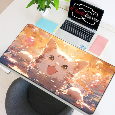 Anime Xxl Mouse Pad Accesorii pentru jocuri Tastatură cu pisici de desene animate Mousepad Covoraș de birou pentru jucători Drăguț Computer Birouri Dulap pentru PC Soareci Kawaii