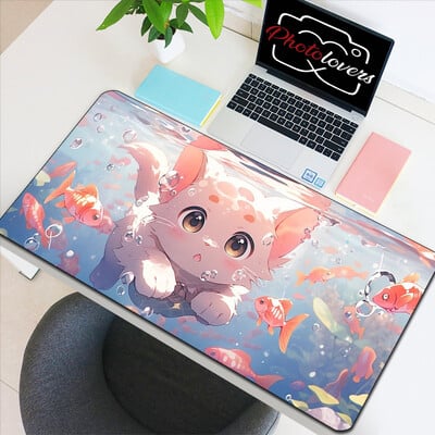 Anime Xxl Mouse Pad Accesorii pentru jocuri Tastatură cu pisici de desene animate Mousepad Covoraș de birou pentru jucători Drăguț Computer Birouri Dulap pentru PC Soareci Kawaii