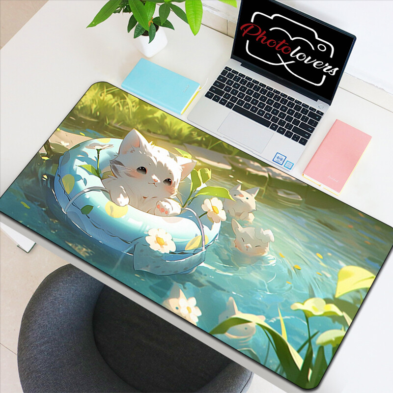 Anime Xxl Mouse Pad Accesorii pentru jocuri Tastatură cu pisici de desene animate Mousepad Covoraș de birou pentru jucători Drăguț Computer Birouri Dulap pentru PC Soareci Kawaii