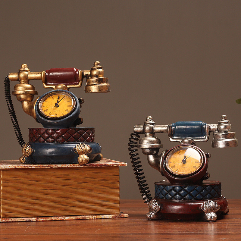 Model de telefon retro în stil american ceas de masă birou birou sufragerie creativă cafenea restaurant ornament ornament
