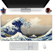 Artă Mouse Pad The Great Wave of Kanagawa Mousepad mare pentru jocuri Tastatură pentru jucători Covorașe pentru mouse pentru computer de birou, pentru laptop, pentru birou