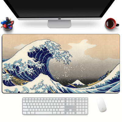 Art Mouse Pad A Kanagawa nagy hulláma Nagy Gaming Egérpad Játékos Billentyűzet Egéralátét Irodai Számítógép Laptop Asztali Szőnyeg