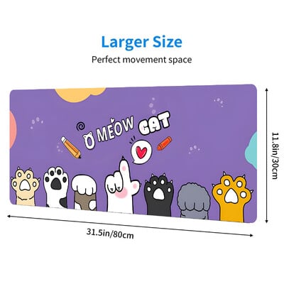 Tampă de mouse Pad de birou Covor de mouse extins 31,5x11,8 inci Tastatură mare de computer Covoraș de birou Tampă de birou cu bază anti-alunecare și margine cusută