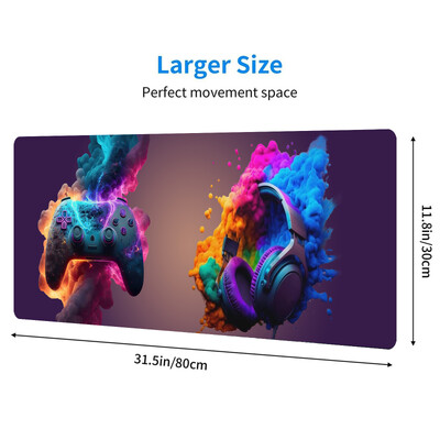 Tampă de mouse Pad de birou Covor de mouse extins 31,5x11,8 inci Tastatură mare de computer Covoraș de birou Tampă de birou cu bază anti-alunecare și margine cusută