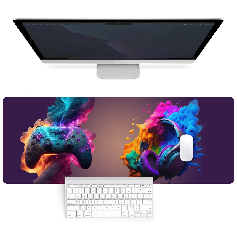 Tampă de mouse Pad de birou Covor de mouse extins 31,5x11,8 inci Tastatură mare de computer Covoraș de birou Tampă de birou cu bază anti-alunecare și margine cusută